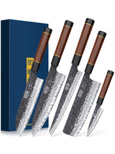 HOSHANHO 5-piece knife set with 8-inch bread knife, ideal for versatile slicing in the kitchen