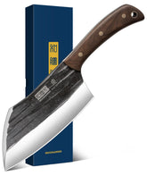 HOSHANHO 6-inch cleaver dual-blade design for versatile kitchen prep and carving.