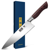 HOSHANHO 8-inch chef knife cutting vegetables with precision and control