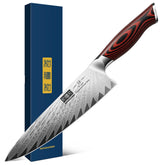HOSHANHO blade close-up with Damascus pattern for durability and sharpness