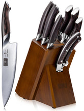HOSHANHO 8-piece knife set with block for organized prep