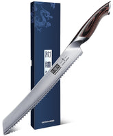 HOSHANHO Bread Knife 10 inch blade for precise crust-cutting and clean slices.
