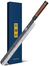 HOSHANHO brisket slicing knife blade close-up for precise meat carving