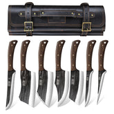 HOSHANHO butcher knife set with roll bag for organized outdoor cooking
