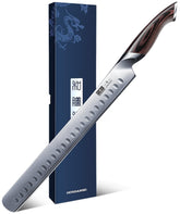 HOSHANHO 12 inch carving knife blade close-up for precise meat cutting