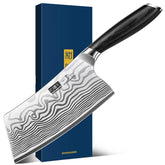 HOSHANHO 7-inch cleaver with razor-edge blade for heavy slicing and chopping.