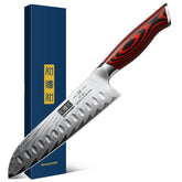 HOSHANHO Damascus Santoku Knife 7-inch blade for precise prep.