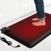 HotCalyto heated under-desk mat top view showing full-size desk comfort.