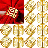 Hotop gold napkin rings with hollow-out design for elegant table decor.