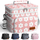 HOTOR insulated lunch bag for women with pink flower keeps meals fresh at work