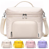 HOTOR women's lunch bag with structured PU leather exterior for a neat, professional look.