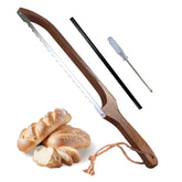HOTTOR sourdough knife with acacia wood handle for durable, comfortable slicing