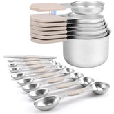 HOUJIP magnetic measuring cups khaki 16-piece set for precise dry and liquid measurements