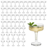 Houmury 56-pack 7oz plastic wine glasses on table top display for guests.