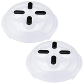 Hover Cover magnetic storage lid attached to microwave ceiling for quick access