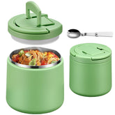 Howeemo 20oz insulated food jar with buckle lid green, keeps meals fresh on the go.