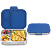 Howeemo stainless steel bento box blue three compartments keeps meals organized and fresh.