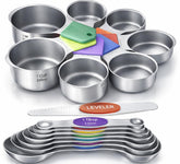 Howgoody magnetic measuring cups set with 15 pieces for precise dry and liquid measurements.
