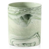 Howise marble green utensil holder side view showing sturdy ceramic construction for busy kitchens.