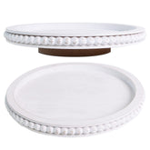 HPC Decor 12-inch beaded lazy susan front view, ideal centerpiece for organized spices