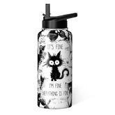 Hqhzaha cat water bottle 32oz with vacuum insulation for long-lasting heat or cold
