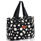HSHRICH large floral lunch bag with top handle for easy daily carrying.
