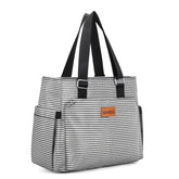 HSHRICH large stripe lunch bag front view showing 14L capacity for daily meals