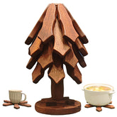 Hsmanchry tree trivet set in walnut wood provides heat insulation for hot pots