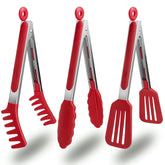 HST 3 Pack 9-inch tongs for versatile cooking and serving with non-stick silicone tips