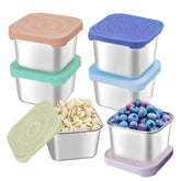 HTEVW 6Pack 6oz snack containers keep snacks fresh and organized in a stainless steel body