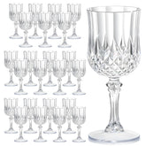 HTTBEIZI 24-pack transparent wine glasses with crystal texture for elegant table settings.