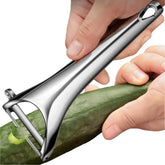 Huakai Y-shaped vegetable peeler - handle view showing comfortable grip for precise peeling.