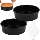 HUAKENER 10-inch cake pan top view showing even heat distribution for uniform baking