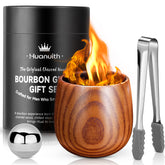 Huanuith charred wood whiskey glass 10oz highlights smoky aroma for a refined sip.