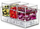 Hudgan large taco bar set with three clear containers for condiments