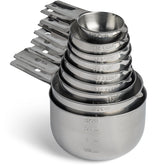Hudson Essentials 9-piece set stacked for compact kitchen storage.