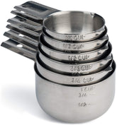 Hudson Essentials six-piece stainless steel measuring cups for precise kitchen measurements