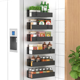 HuggieGems magnetic spice rack 6-pack main view shows compact kitchen organization