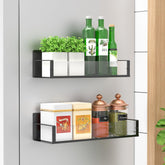 HuggieGems magnetic spice rack on fridge door for quick access and space saving.
