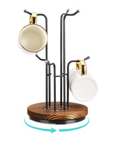 The HULISEN 360° rotating mug tree base shows sturdy, stable design for large cups.