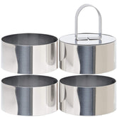 HULISEN round cake ring mold with 3-inch diameter for evenly shaped pastries.