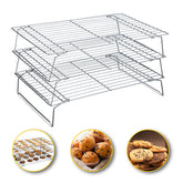 Hunnycook three-stackable cooling racks maximize space for multiple bakes.