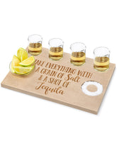 Huray Rayho tequila shot board serving tray with glasses for at-home entertaining