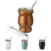 Husfunov 8oz Yerba Mate Cup with wood finish for a comfortable grip.