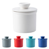 Husfunov butter crock lid with water line keeps butter fresh and ready to spread