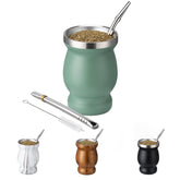 Husfunov 8oz Yerba Mate Cup with double-wall insulation keeps beverages warm longer