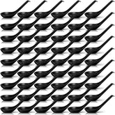 Hushee black Asian soup spoons in a 100-pack ideal for events and restaurant use