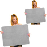 Hushee gray dish drying mat on counter absorbs water to keep surface dry