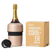 Huski Champagne Chiller top view showcasing iceless cooling for hours of chilled sparkling wine.