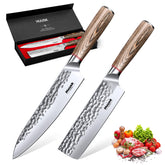 Huusk 8-inch chef knife with precise edge for versatile slicing.